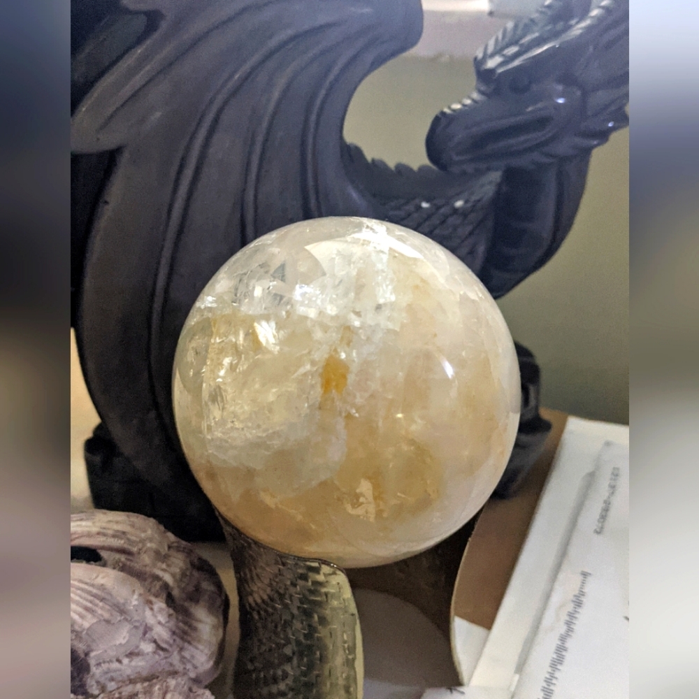 Big Golden Healer pristine caramel sparkle drizzle goodness Crystal Ball healing